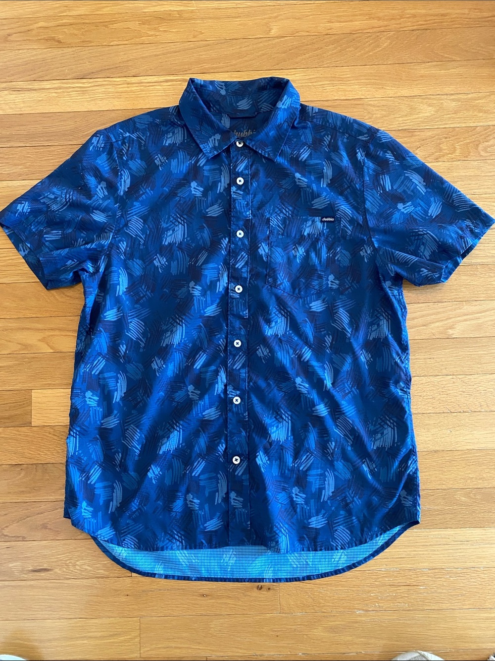Chubbies Navy and Royal Blue Short-Sleeve Button-Down Shirt